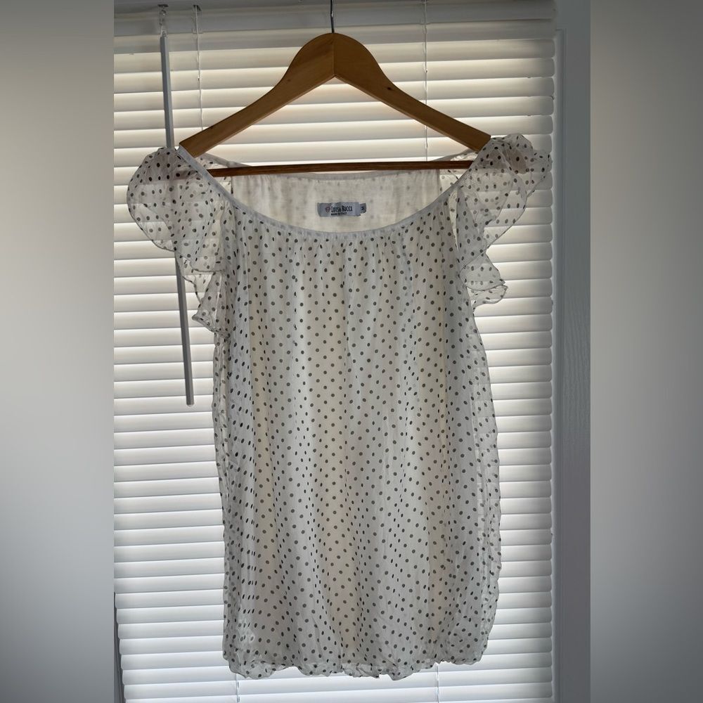 Luisa Ricci Made in Italy Silk Polka Dot Blouse – Size M - Picture 4 of 7